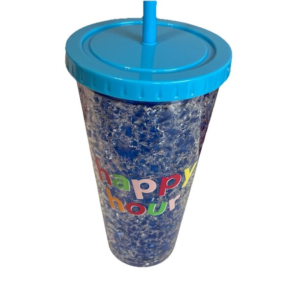 True Living 18oz Blue Freeze Tumbler Happy Hour - Picture 2 of 5